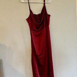 Women's Spaghetti Strap Midi Slip Cowl Neck Party Cocktail Evening